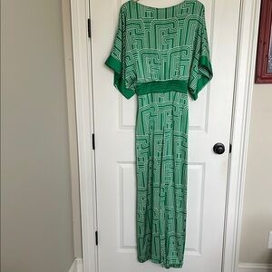 Gabrielle Union Women’s Geometric Patterned Jumpsuit Green S